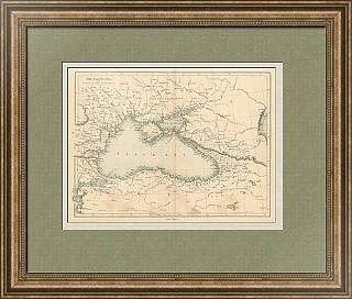 Антикварная карта "Черное море" - оригинальная литография