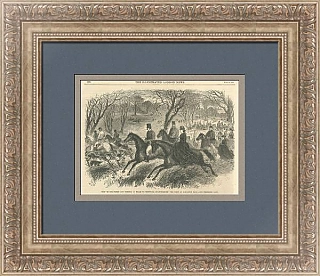 "Визит принца и принцессы Уэльских в Трентам, графство Стаффордшир" - антикварная гравюра