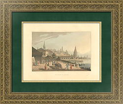 "Кремль. Москва" - антикварный офорт - редкий экземпляр