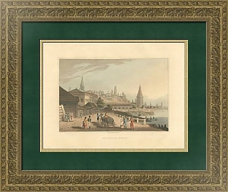 "Кремль. Москва" - антикварный офорт - редкий экземпляр