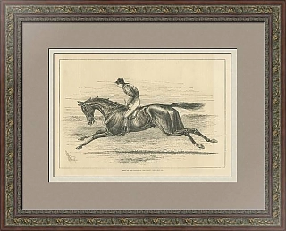 "Победитель дерби" - антикварная гравюра - вип подарок