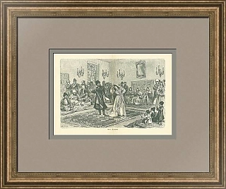 Антикварная гравюра "Лезгинка"