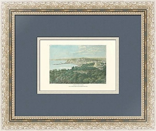 Антикварная гравюра "Порт Ниццы"