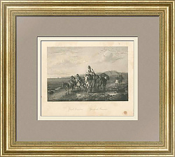 Антикварная гравюра "Греческий караван"