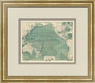 "Тихий океан" - оригинальная антикварная карта