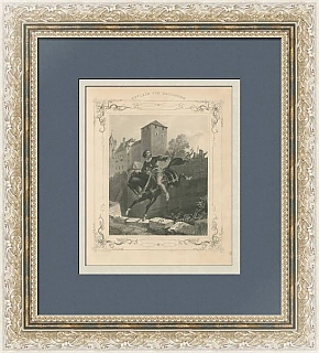 "Барон-разбойник Эппелейн фон Гайлинген" - антикварная гравюра