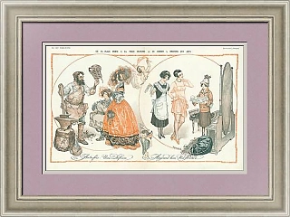 Антикварная страница La Vie Parisienne, "О корсетах"