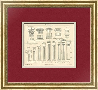 "Ордера" - антикварная немецкая гравюра