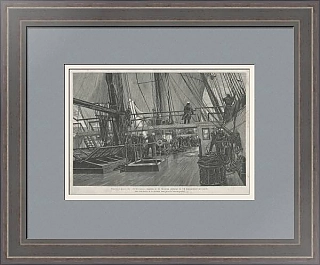 «Палуба фрегата "Светлана"» - антикварная гравюра