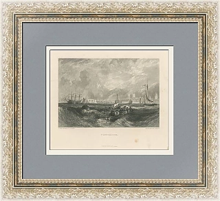 "Портсмут" - английская антикварная гравюра