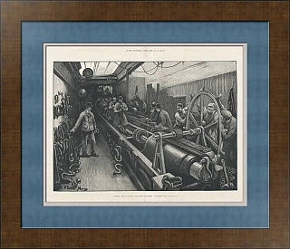 "Верфь в Чатеме" - антикварная редкая гравюра