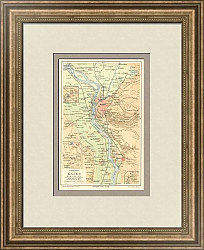 Антикварная карта Каира и окрестностей