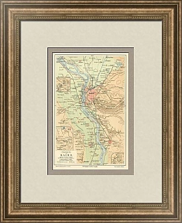 Антикварная карта Каира и окрестностей