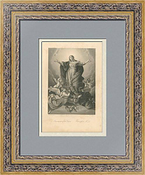 "Успение Девы Марии" - антикварная гравюра