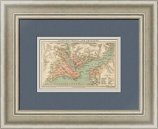 Карта Константинополя и окрестностей - антикварный подарок