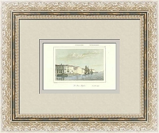 Оригинальная гравюра "Набережная Санкт-Петербурга"