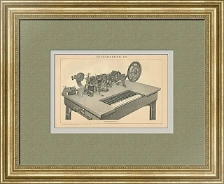 Антикварная гравюра "Телеграф III"