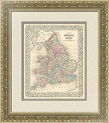 Антикварная карта "Англия и Уэльс"