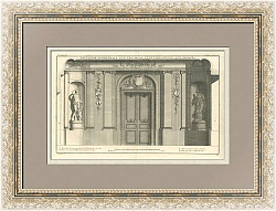 "Геометрическая проекция вестибюля" - редкая антикварная гравюра