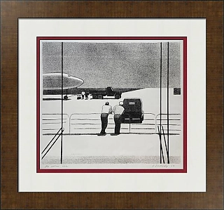 Оригинальная автолитография "На летном поле"