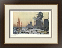 Советская репродукция "Строительство Магнитогорского комбината"