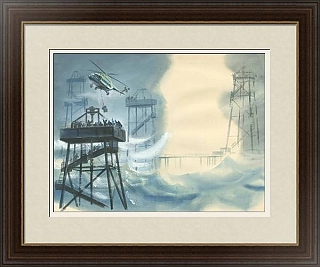 "Вертолет" - оригинальная акварель - вип подарок