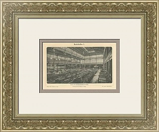 "Рыночный зал" - антикварная редкая гравюра