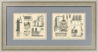 "Производство сахара" - антикварные гравюры