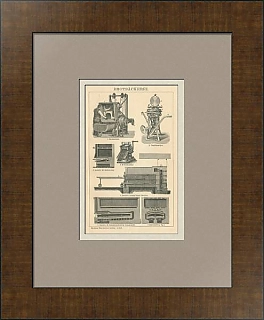 Старинная гравюра "Хлебопекарное оборудование"