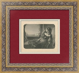 "Испанская девушка" - антикварная гравюра - оригинал