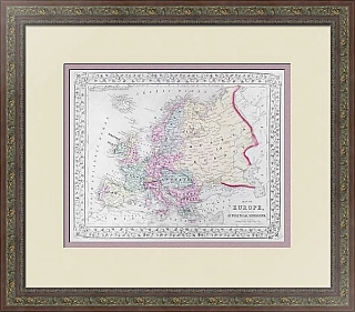 Антикварная политическая карта Европы