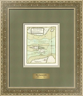 План (оригинал) Кронштадта, окрестности Санкт-Петербурга, Франция, 1764 г.