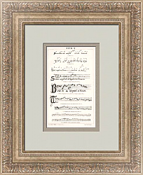 "Развитие нотной записи" - оригинальная антикварная литография