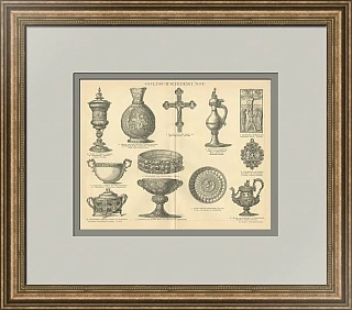 Старинная гравюра "Ювелирное искусство"