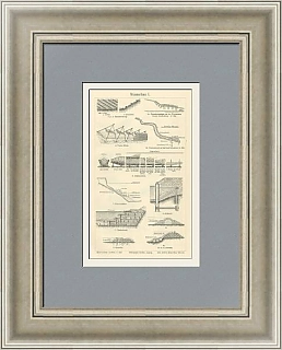 "Гидротехнические сооружения" - антикварная гравюра