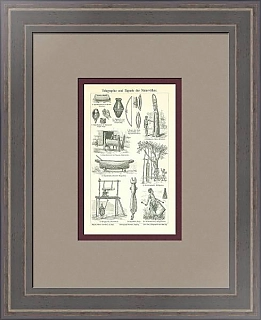 Антикварная гравюра "Телеграфия и сигналы"