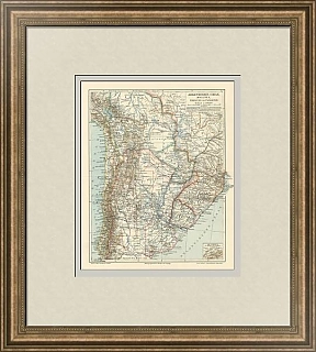 Антикварная Карта Южной Америки: Аргентина и Чили