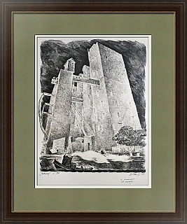 Оригинальный офорт "Элеватор", СССР