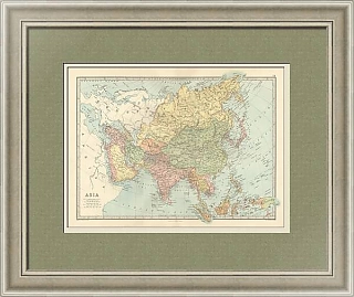 Карта Азии - антикварный экземпляр