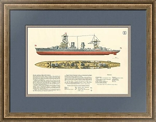 Легкий крейсер "Красный Кавказ" - советский оригинальный плакат