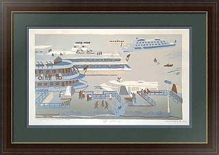 "Саратов. Волжская новь" - авторская линогравюра