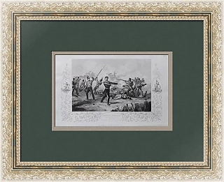 Антикварная гравюра "Крымская война: Генерал Виндхэм в Редане"