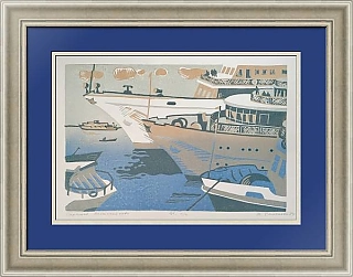 Оригинальная линогравюра "Саратов. Волжская новь"