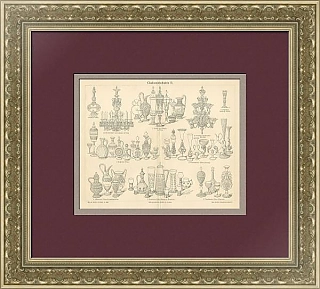 "Художественное стекло" - редкая антикварная гравюра