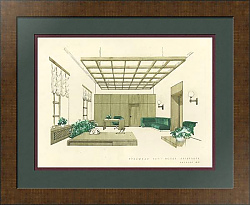 Эскиз интерьера приемной - подлинный экземпляр СССР