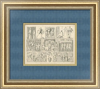 Антикварная гравюра "Античная скульптура"