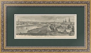 "Общий вид города Орла" - старинная редкая гравюра