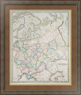 "Россия в Европе" - редкая антикварная карта - вип подарок