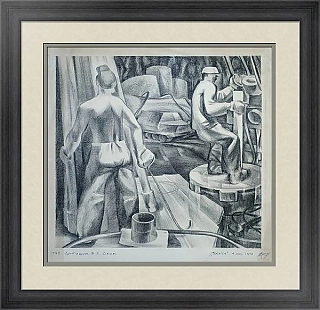 "Вахта" - редкая оригинальная автолитография