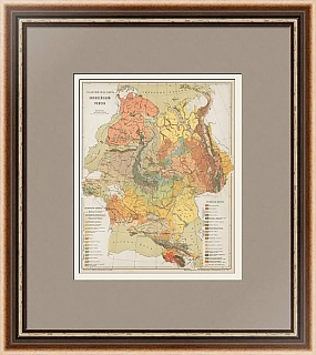 Оригинальная геологическая Карта европейской части России